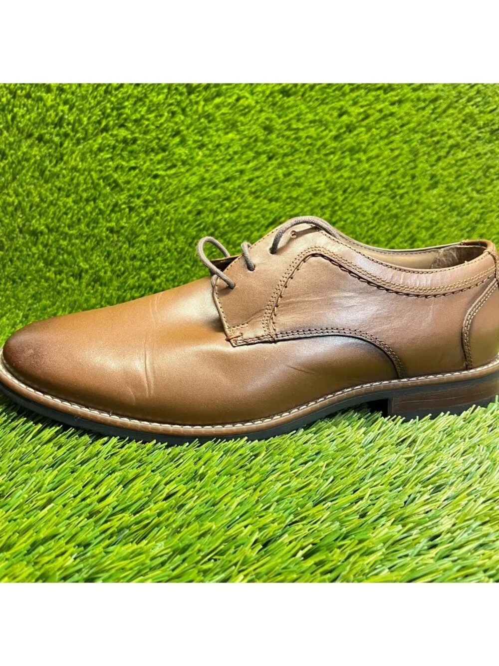 Nunn Bush Westwood Mens Size 9.5 Brown Classic Plain Toe Oxford Dress Shoes